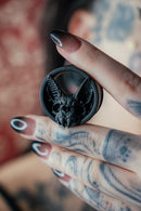 Front view of 3D printed Batskull tunnel, handmade and lightweight, for stretched ears